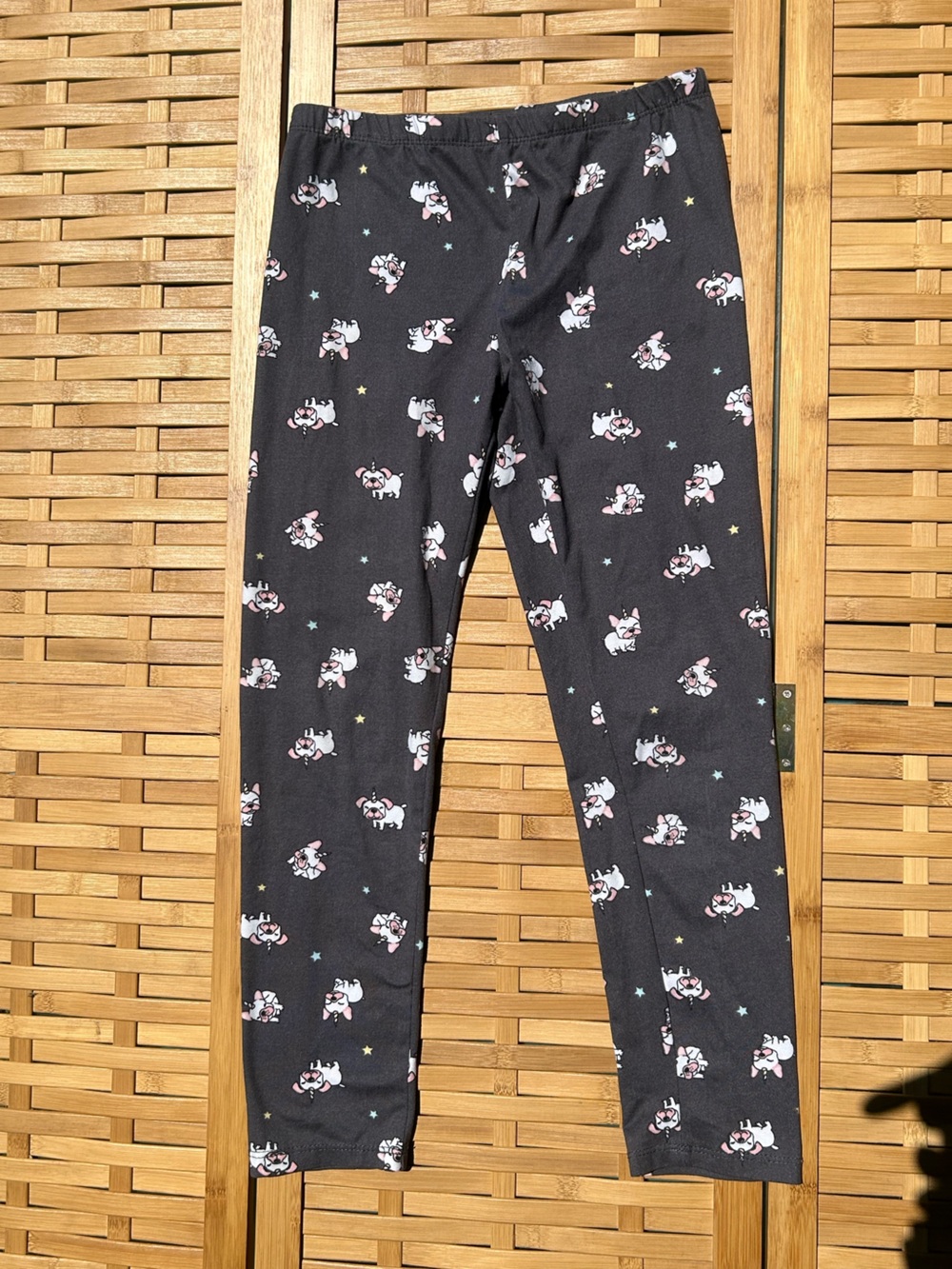 🔥3/$8- Girls Grey Frenchie - Unicorn Print leggings